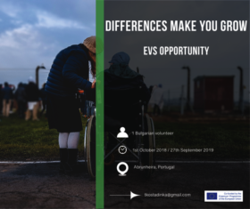 “Differences Make You Grow” – Long term EVS project (closed)